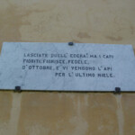 L’epigrafe sul muro esterno di casa Pascoli, contigua alla cappella in cui sono sepolti Giovanni e Maria Pascoli L’epigrafe sul muro esterno di casa Pascoli, contigua alla cappella in cui sono sepolti Giovanni e Maria Pascoli