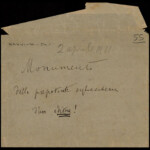 Fascetta originale di condizionamento creata da Giovanni Pascoli per raccogliere la bozza di un contratto con le case editrici Giusti e Zanichelli Fascetta originale di condizionamento creata da Giovanni Pascoli per raccogliere la bozza di un contratto con le case editrici Giusti e Zanichelli